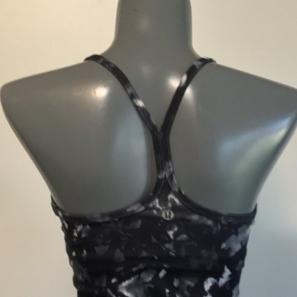 Lululemon Power Y Tank (Luon) Dusk Dye White Black Size 4 - Picture 5 of 11